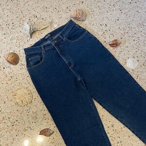 High Waist jeans 12A Cherokee Dark Blue Straight Leg Women's Jeans Size 12A